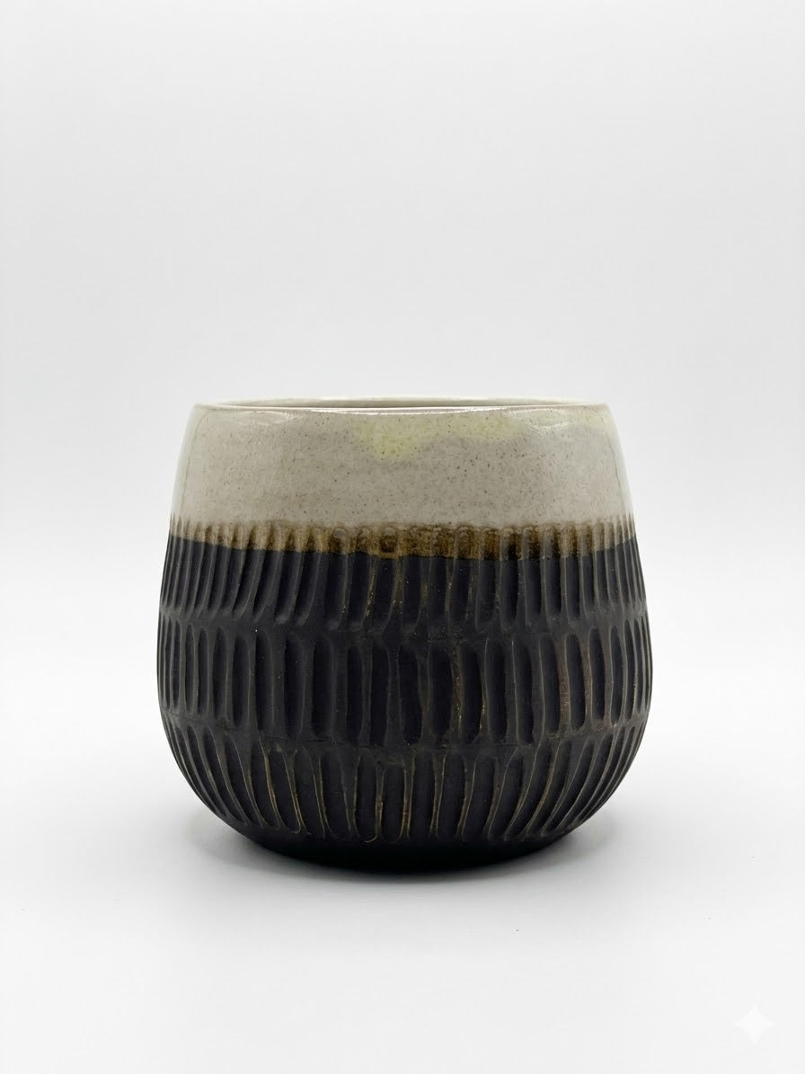 Handcrafted Two-Tone Ceramic Cup