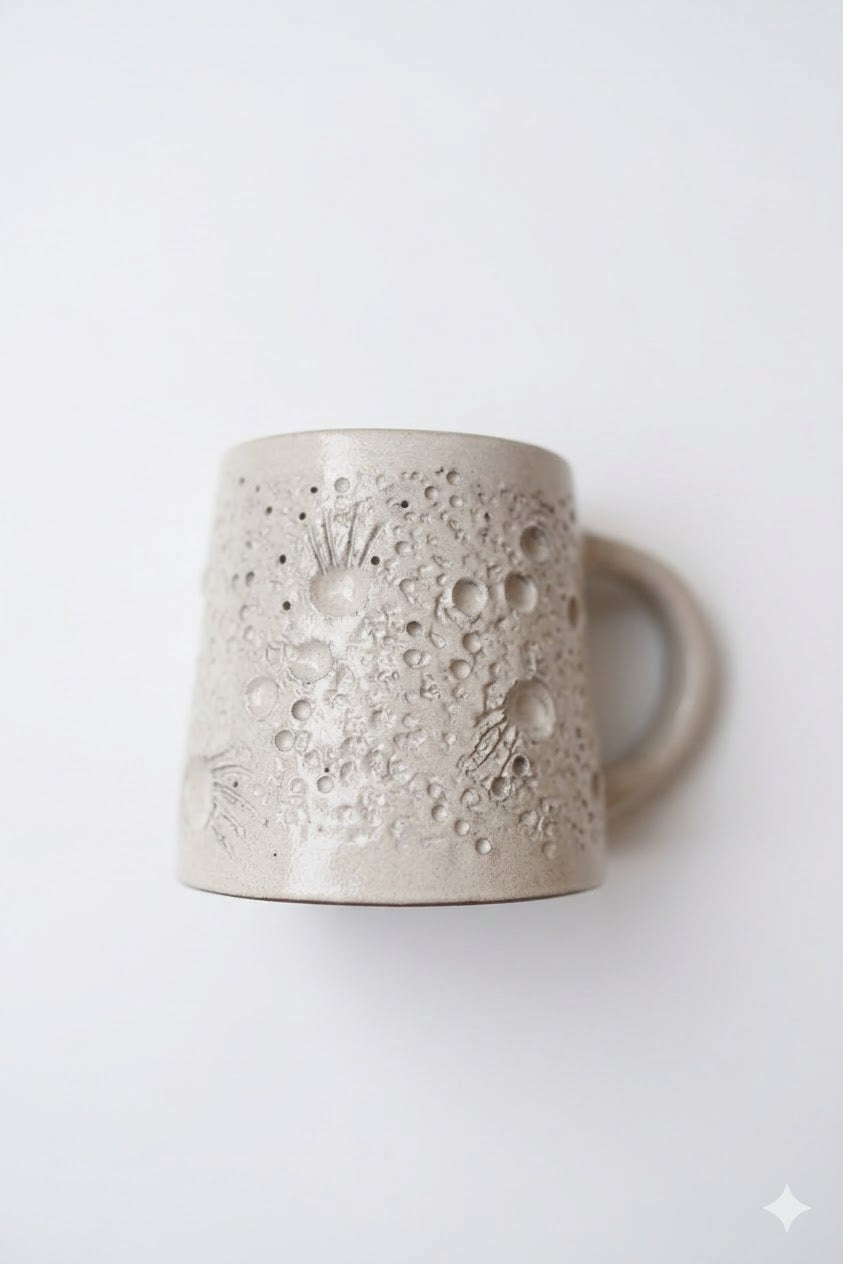 Artisan Textured Ceramic Mug with Organic Pattern